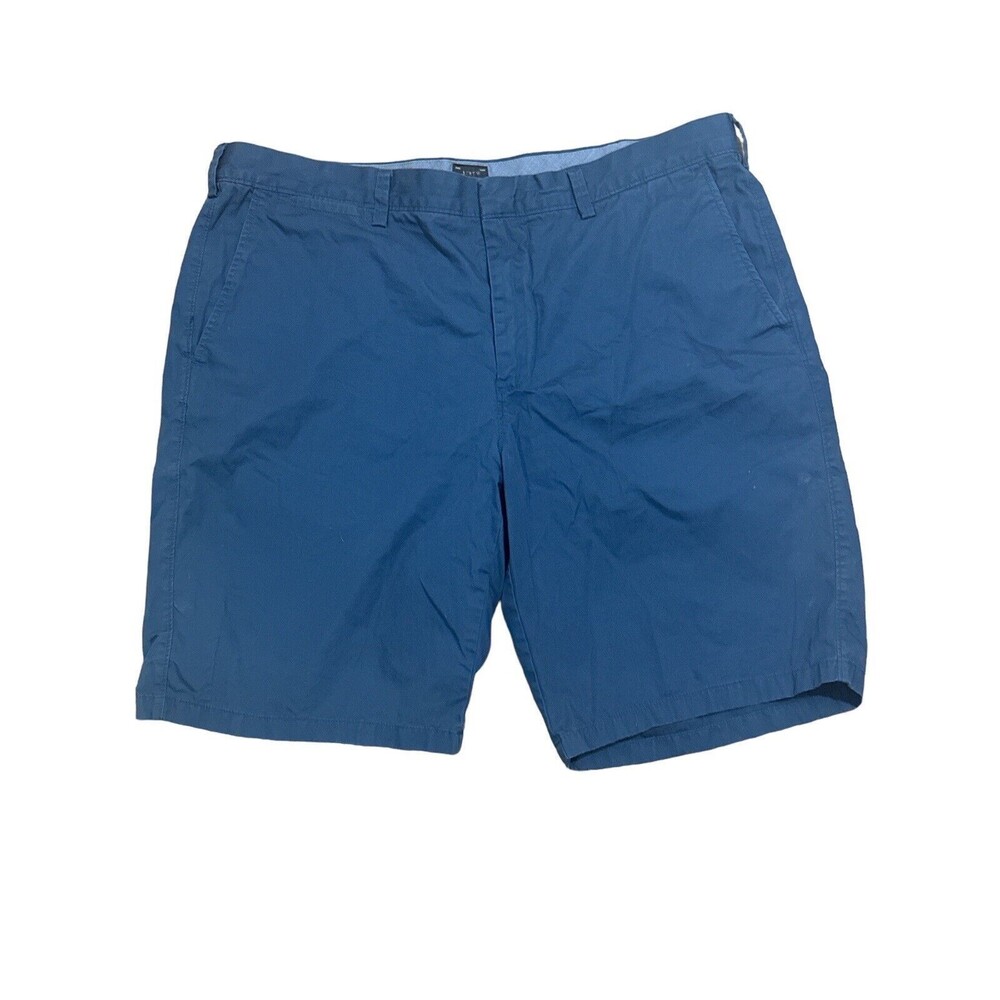J. Crew Men’s Club Chino Shorts Overcast Blue A0883 Flat Front Cotton Size 38x10